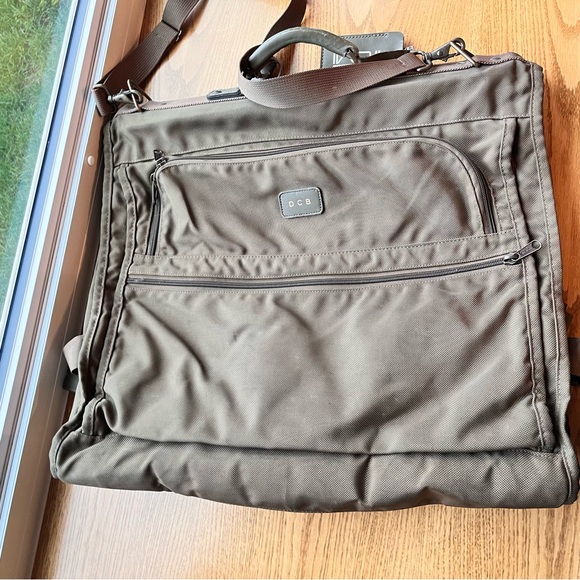 Tumi luggage set: garment bag and weekender duffel bag canvas leather trim - Picture 5 of 13